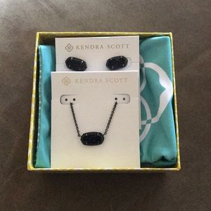 Black drusy Kendra scott earring and necklace set